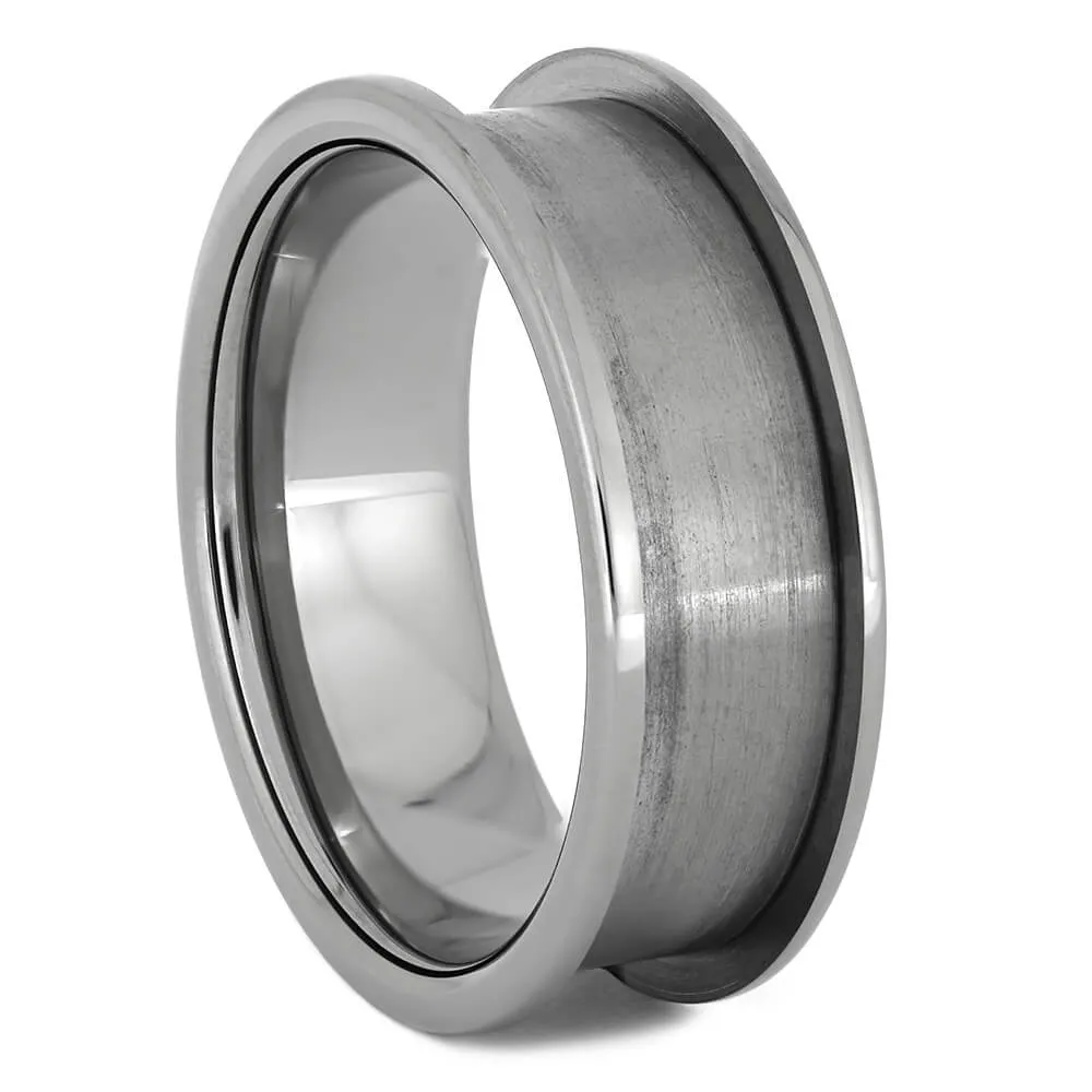 Meteorite & Gold Modular Titanium Ring Set
