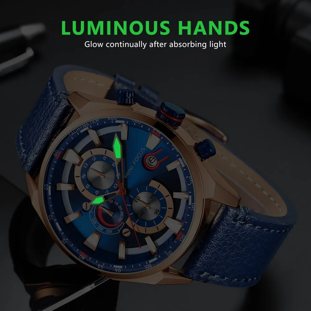 MINI FOCUS Watch Top Brand Men Analog Quartz Watches Chronograph Sport Waterproof Clock Man Wrist Watches Military Men&#39;s Clock