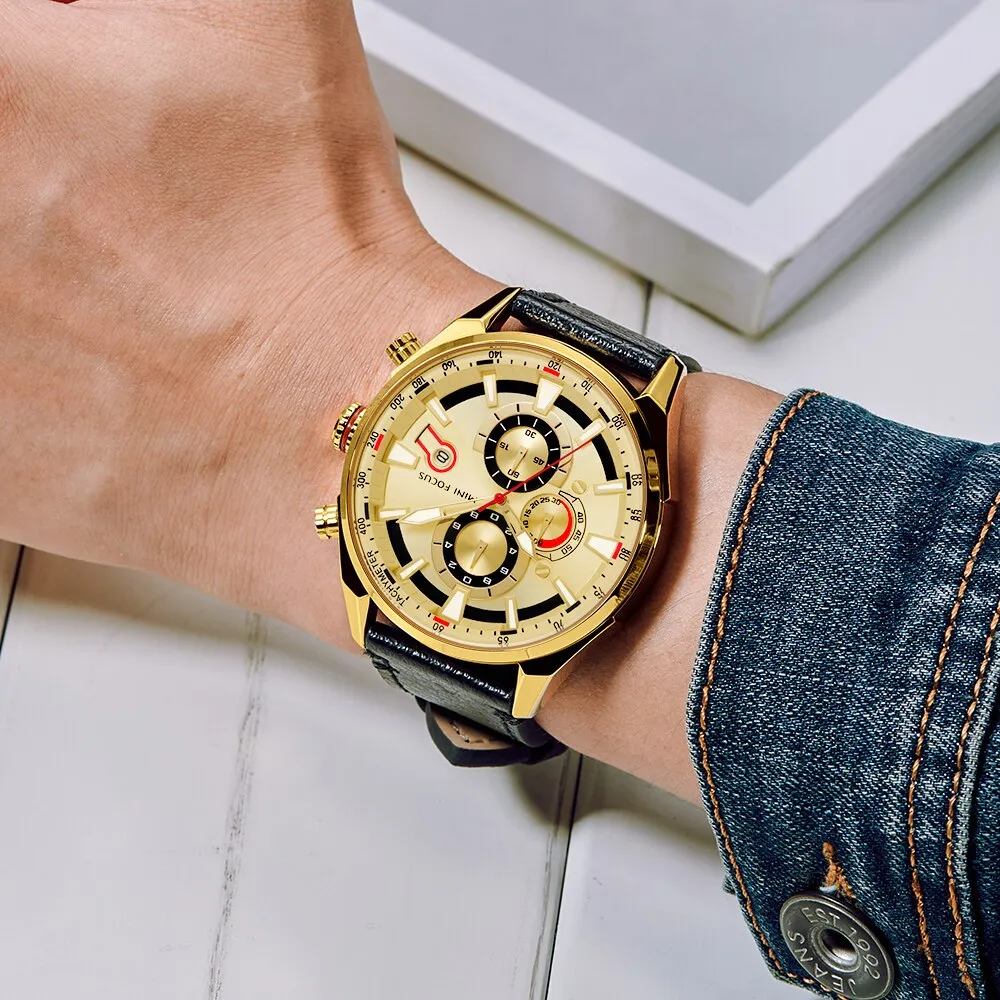 MINI FOCUS Watch Top Brand Men Analog Quartz Watches Chronograph Sport Waterproof Clock Man Wrist Watches Military Men&#39;s Clock