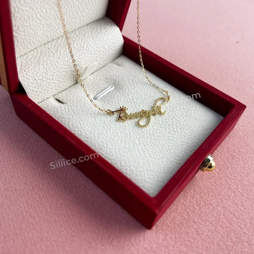 Mini Solid 14K Gold Initial Necklace