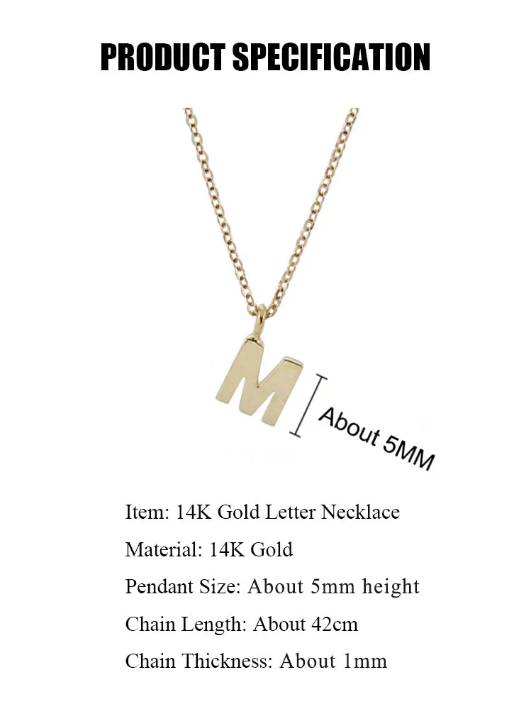 Mini Solid 14K Gold Initial Necklace