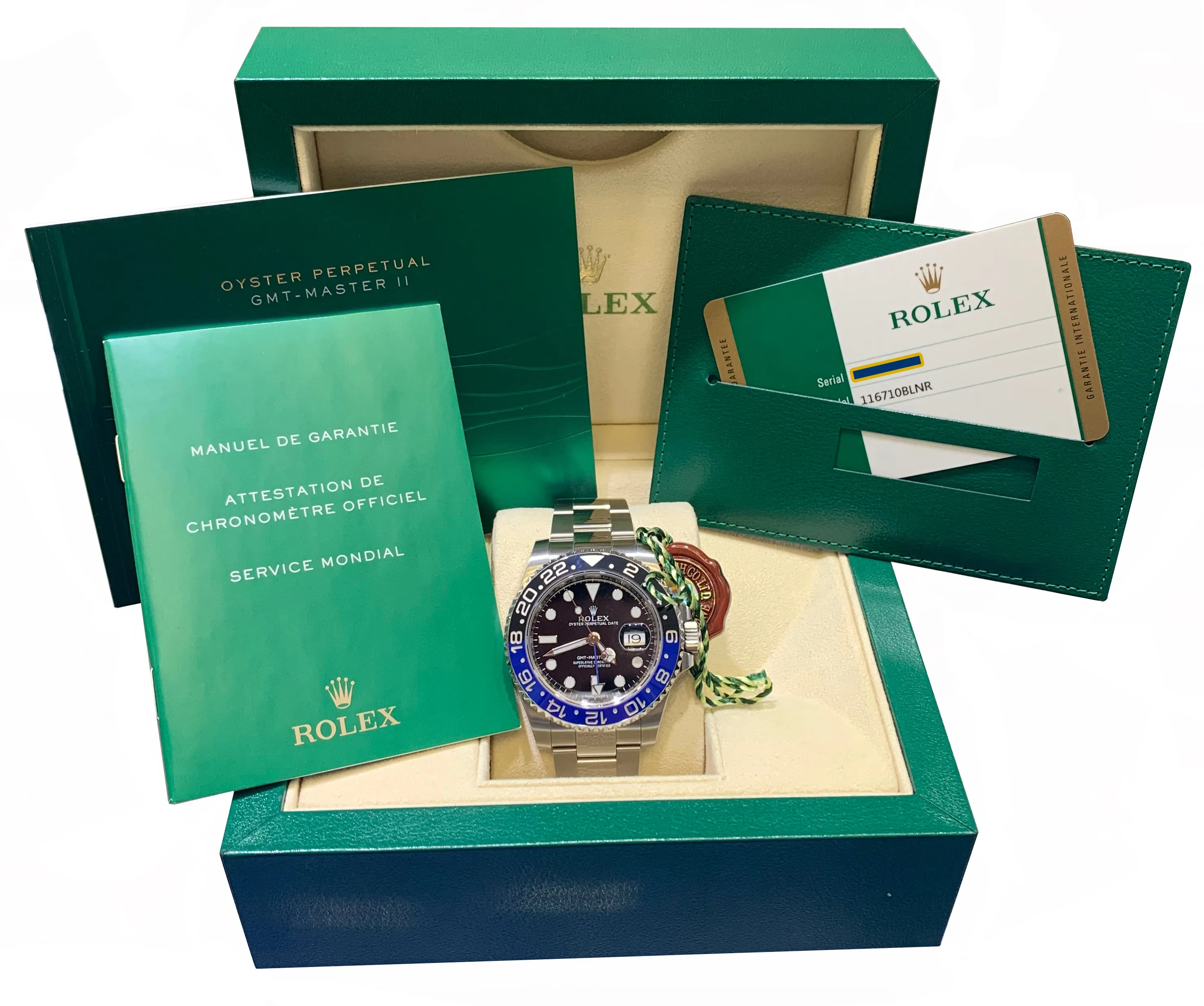 MINT 2014 Rolex GMT Master II Batman Blue Black Ceramic 116710 BLNR Date Watch