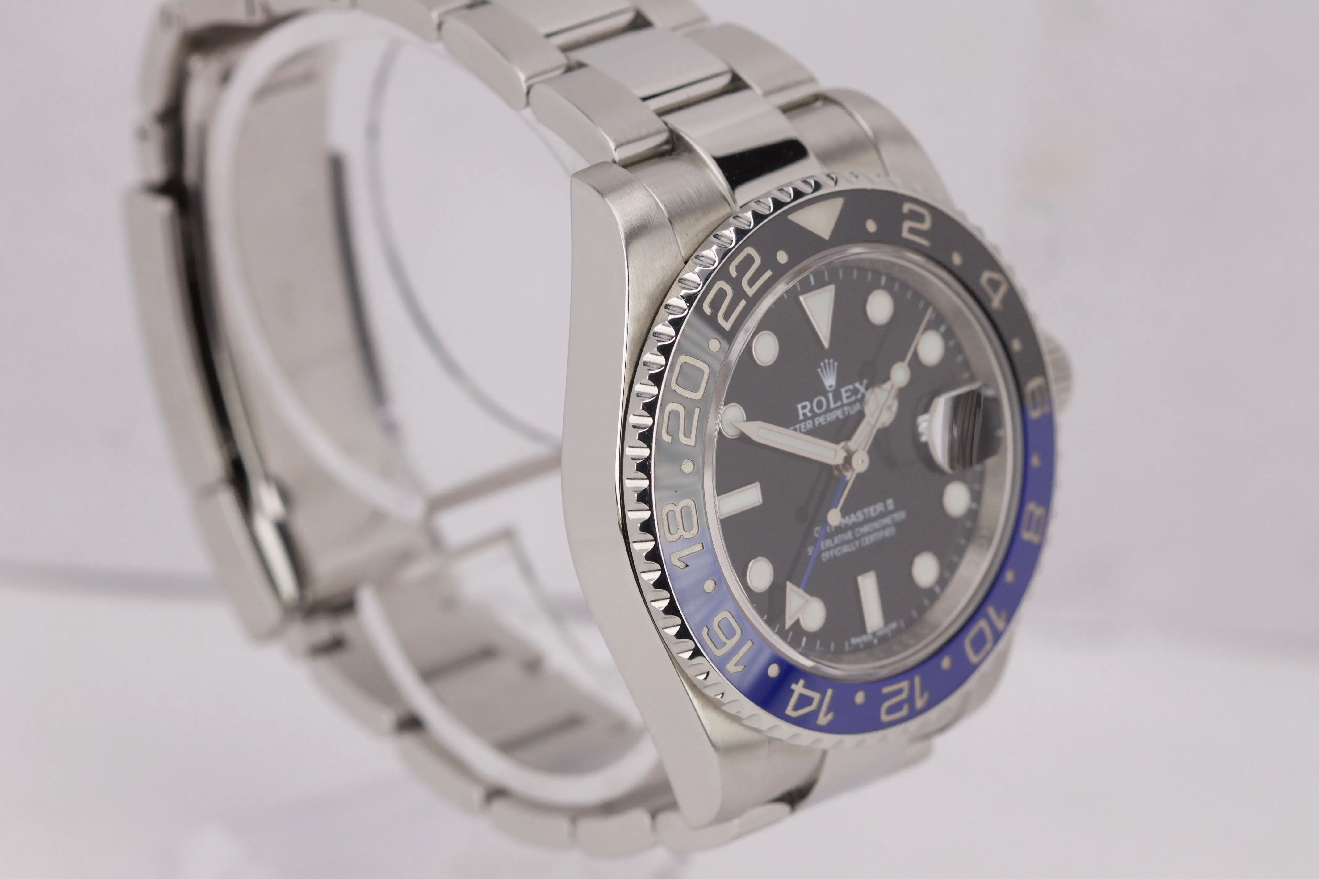 MINT 2014 Rolex GMT Master II Batman Blue Black Ceramic 116710 BLNR Date Watch