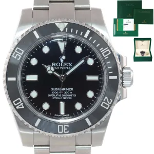MINT 2017 PAPERS Rolex Submariner No-Date 114060 Steel Black Ceramic Watch Box