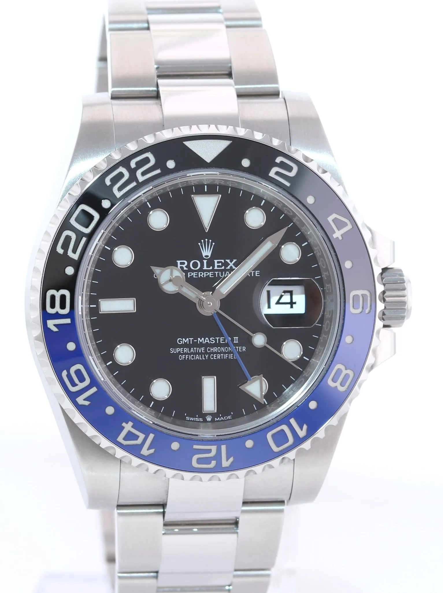 MINT 2023 Rolex 126710 BLNR GMT Master Batman Black Blue Oyster Ceramic Watch
