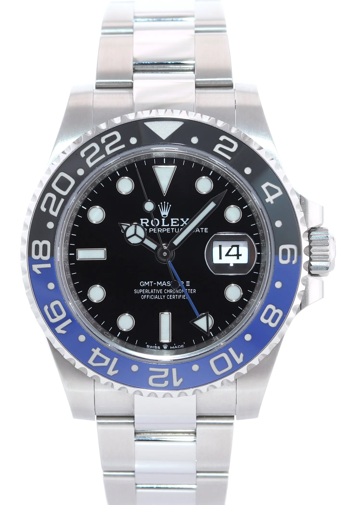 MINT 2023 Rolex 126710 BLNR GMT Master Batman Black Blue Oyster Ceramic Watch
