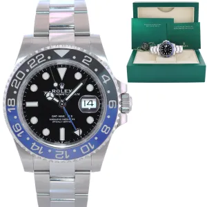 MINT 2023 Rolex 126710 BLNR GMT Master Batman Black Blue Oyster Ceramic Watch