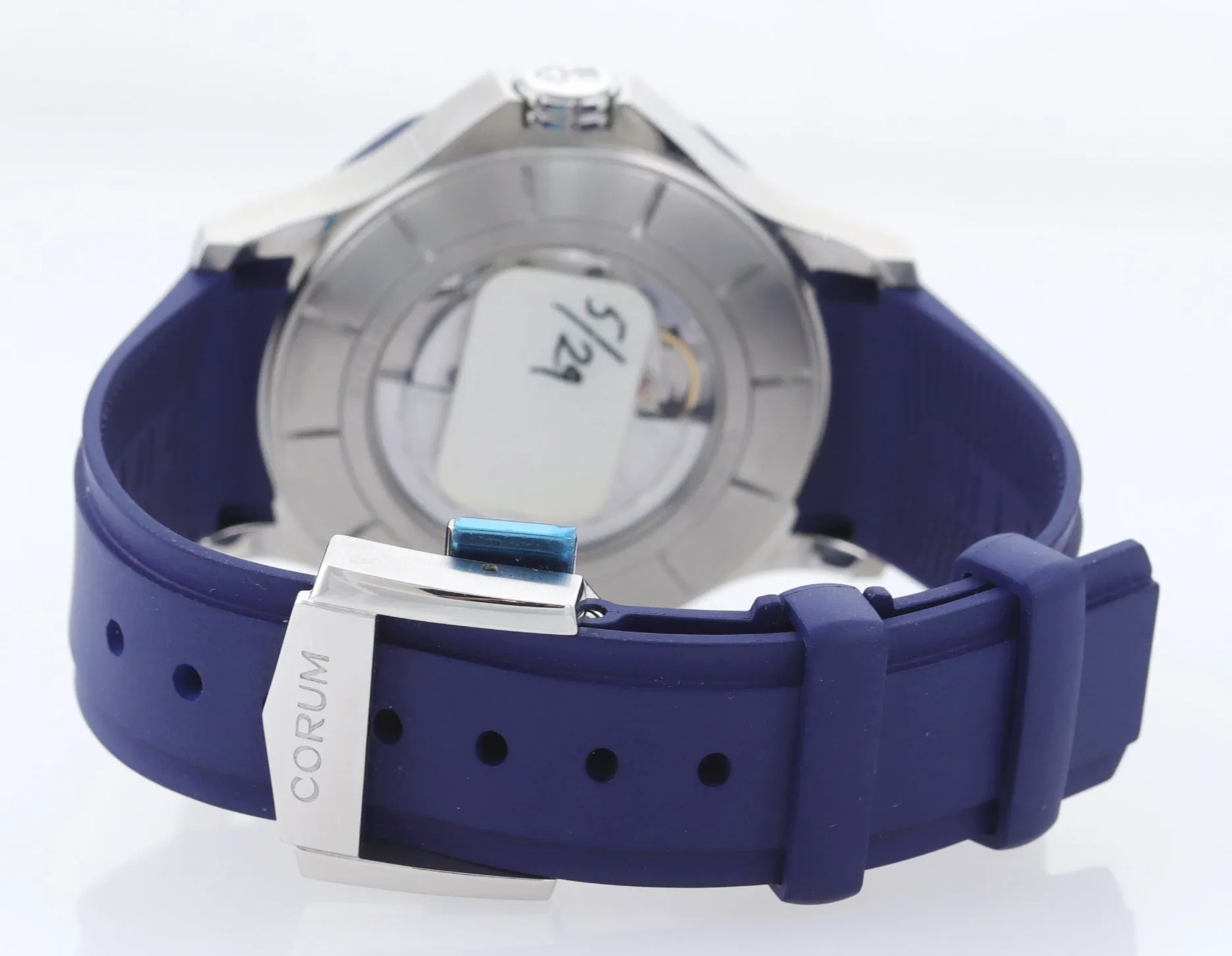 MINT Corum Admiral's Cup Legend 42 Automatic Blue 01.0090 Steel Watch Box Papers