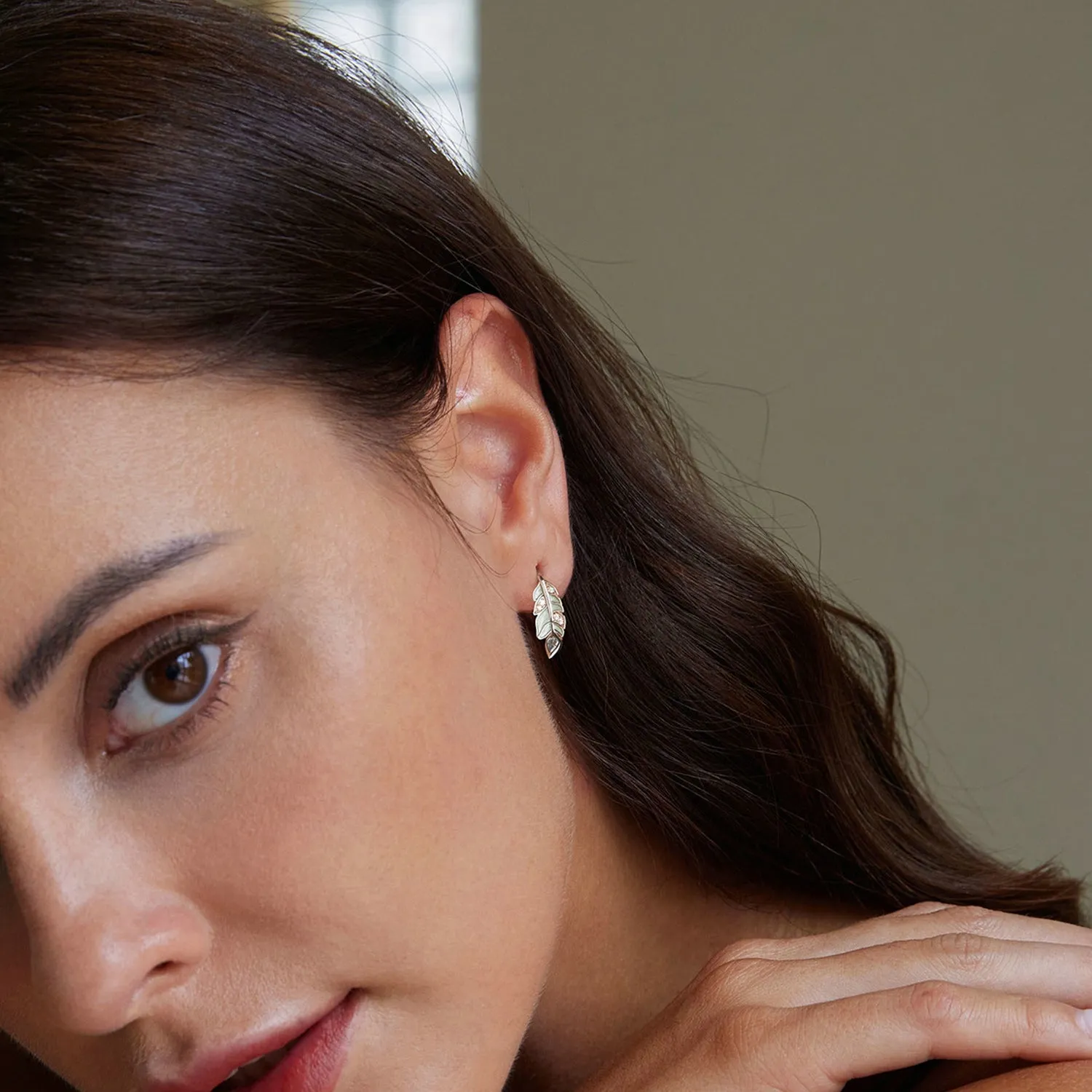 Mint Feather Earrings