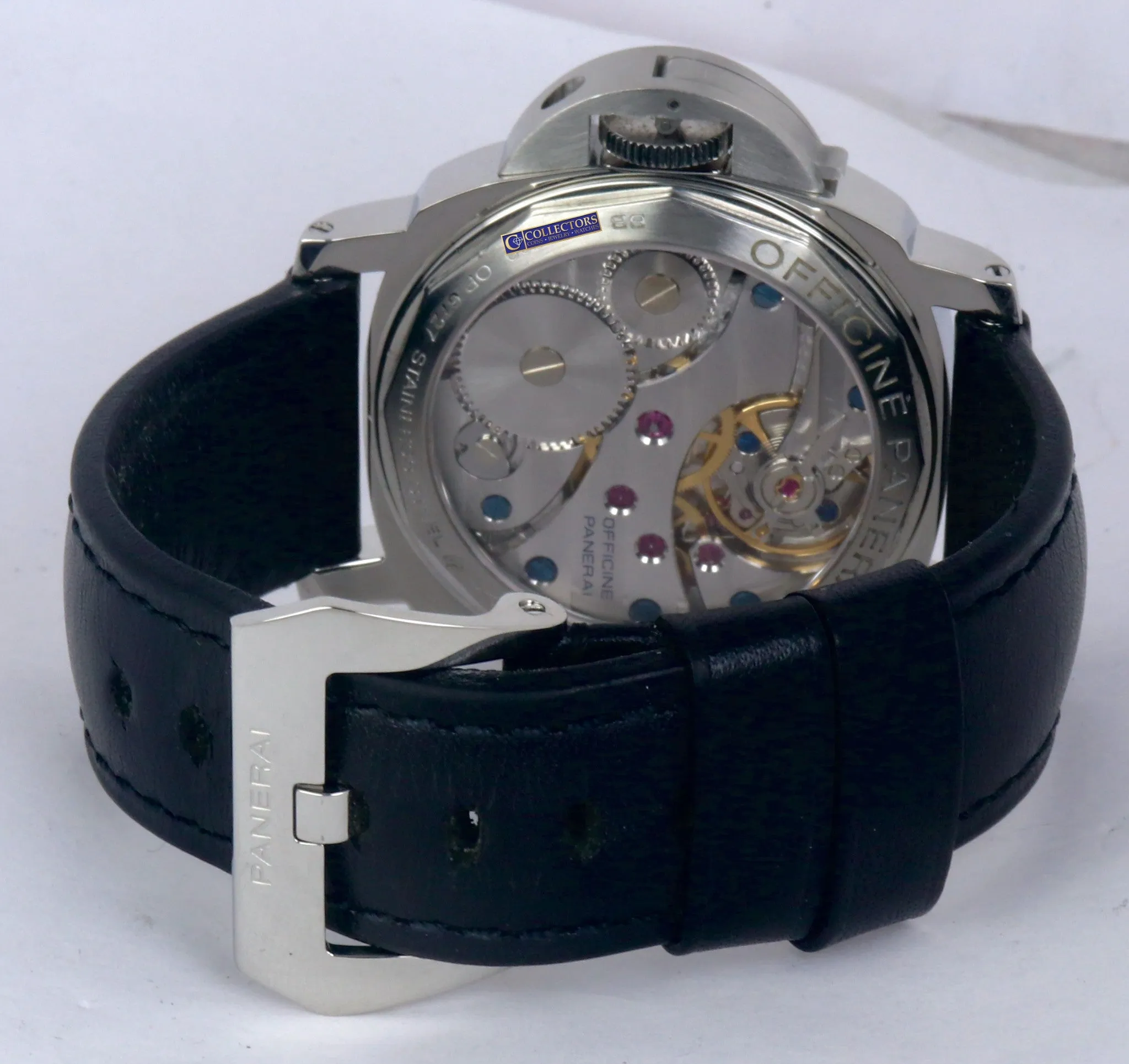 MINT Panerai Luminor Base PAM 112 Stainless Black Manual 44mm Watch PAM00112