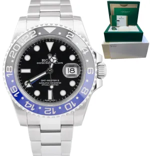 MINT Rolex GMT-Master II Batman Blue Black Ceramic 40mm Watch 116710 BLNR CARD