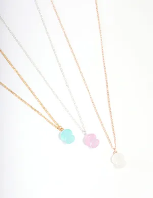 Mixed Metal Glow In The Dark Mushroom Necklace 3-Pack