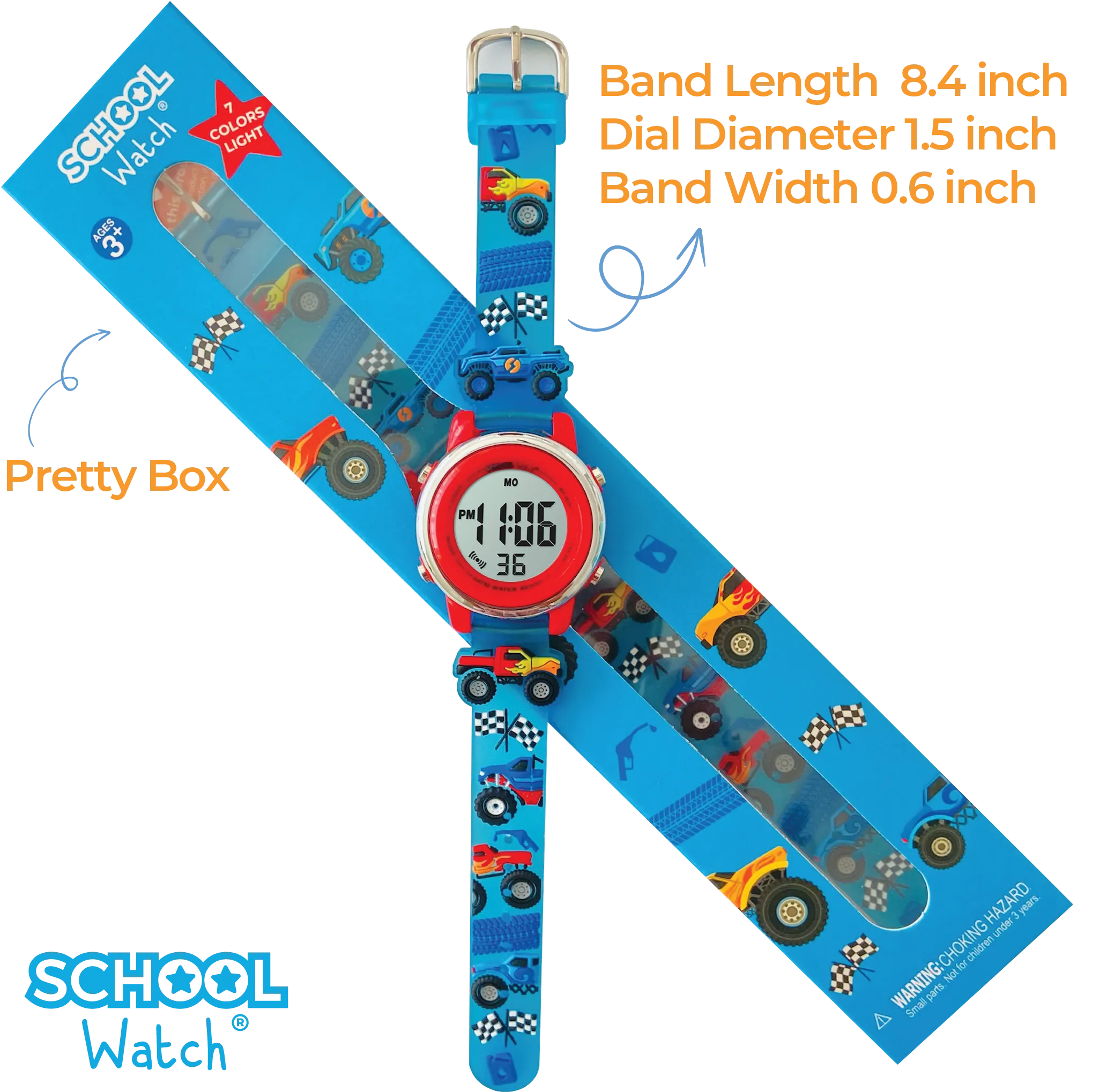 Monster Trucks Light Up Watch