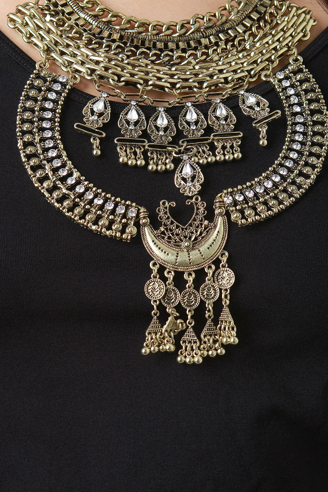 Moon Drop Heavy Chain Necklace