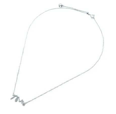 Mrs Pave' Crystal Silver Necklace