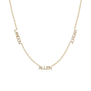 Multiple Diamond Names Necklace