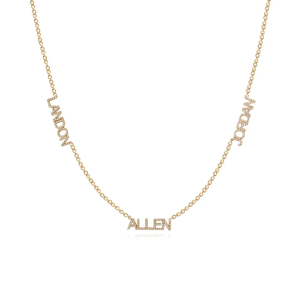 Multiple Diamond Names Necklace