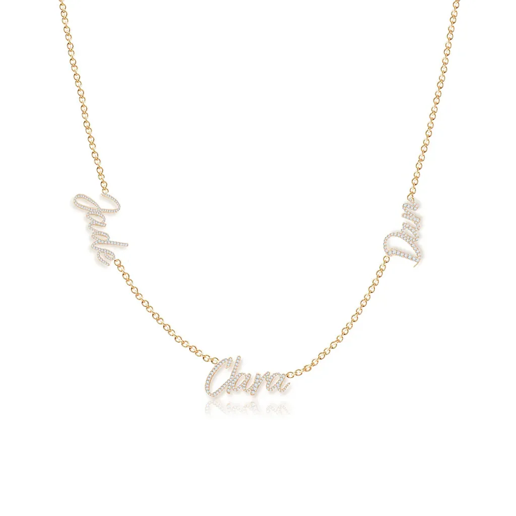 Multiple Diamond Names Necklace