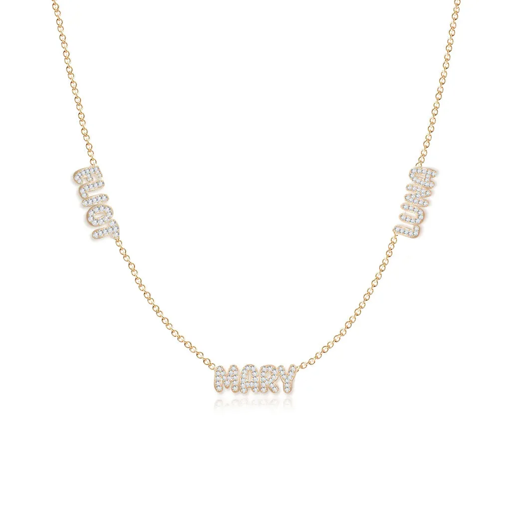 Multiple Diamond Names Necklace