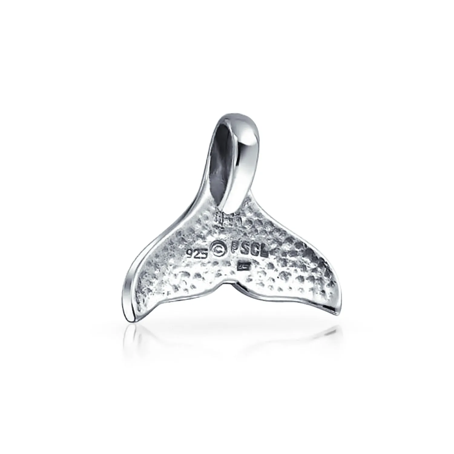 Nautical Whale Tail Pendant Necklace in Oxidized Sterling Silver for Sea Lovers