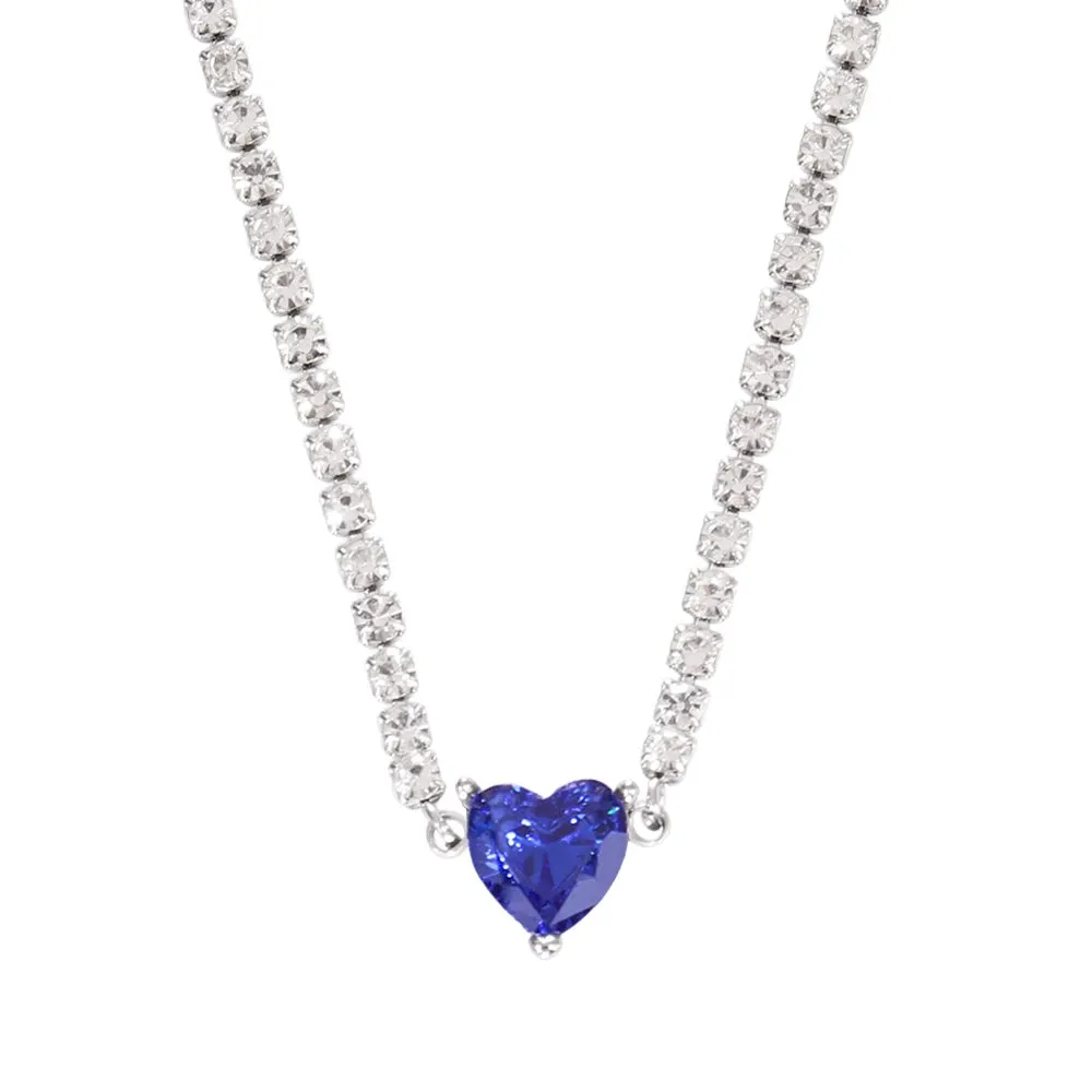 Necklace Tennis Chain Hip Hop Square Pendant Necklace Star Heart Zircon Choker Necklaces For Women Jewelry