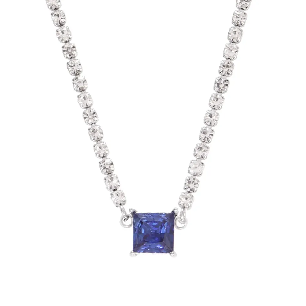 Necklace Tennis Chain Hip Hop Square Pendant Necklace Star Heart Zircon Choker Necklaces For Women Jewelry