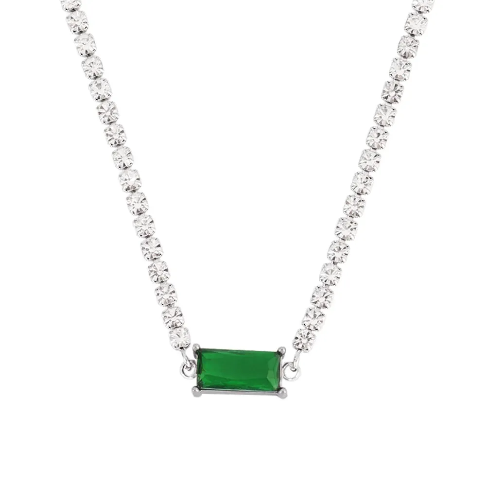 Necklace Tennis Chain Hip Hop Square Pendant Necklace Star Heart Zircon Choker Necklaces For Women Jewelry