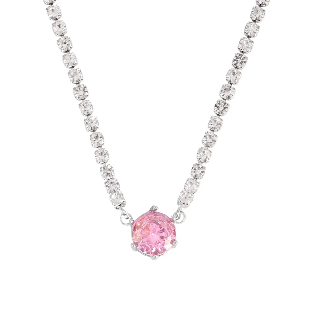 Necklace Tennis Chain Hip Hop Square Pendant Necklace Star Heart Zircon Choker Necklaces For Women Jewelry