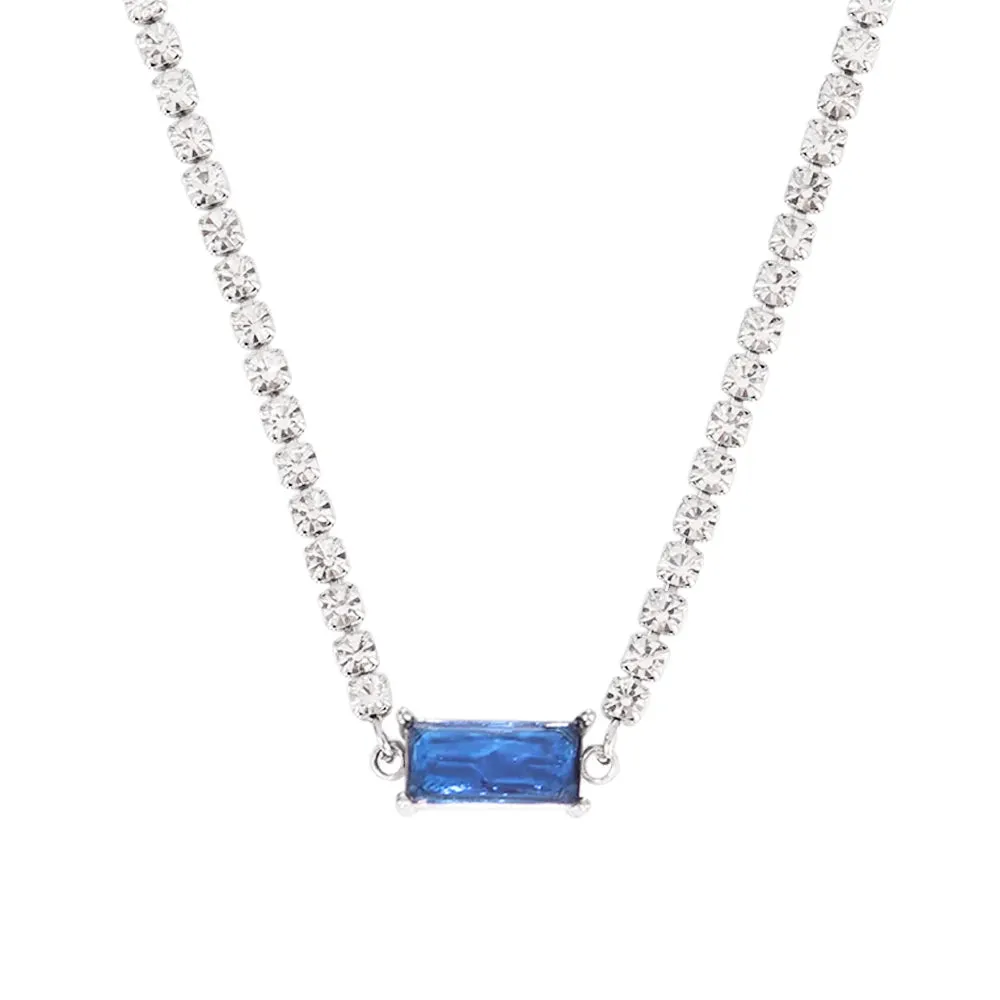 Necklace Tennis Chain Hip Hop Square Pendant Necklace Star Heart Zircon Choker Necklaces For Women Jewelry