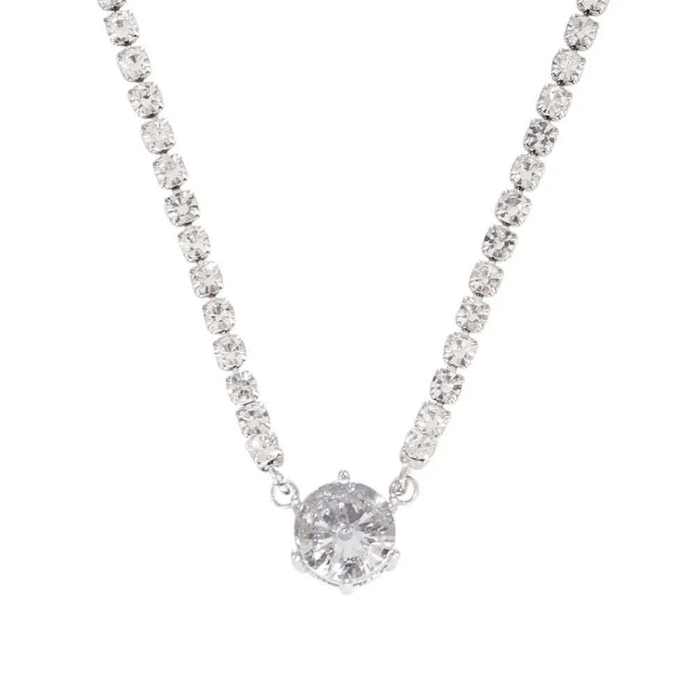 Necklace Tennis Chain Hip Hop Square Pendant Necklace Star Heart Zircon Choker Necklaces For Women Jewelry