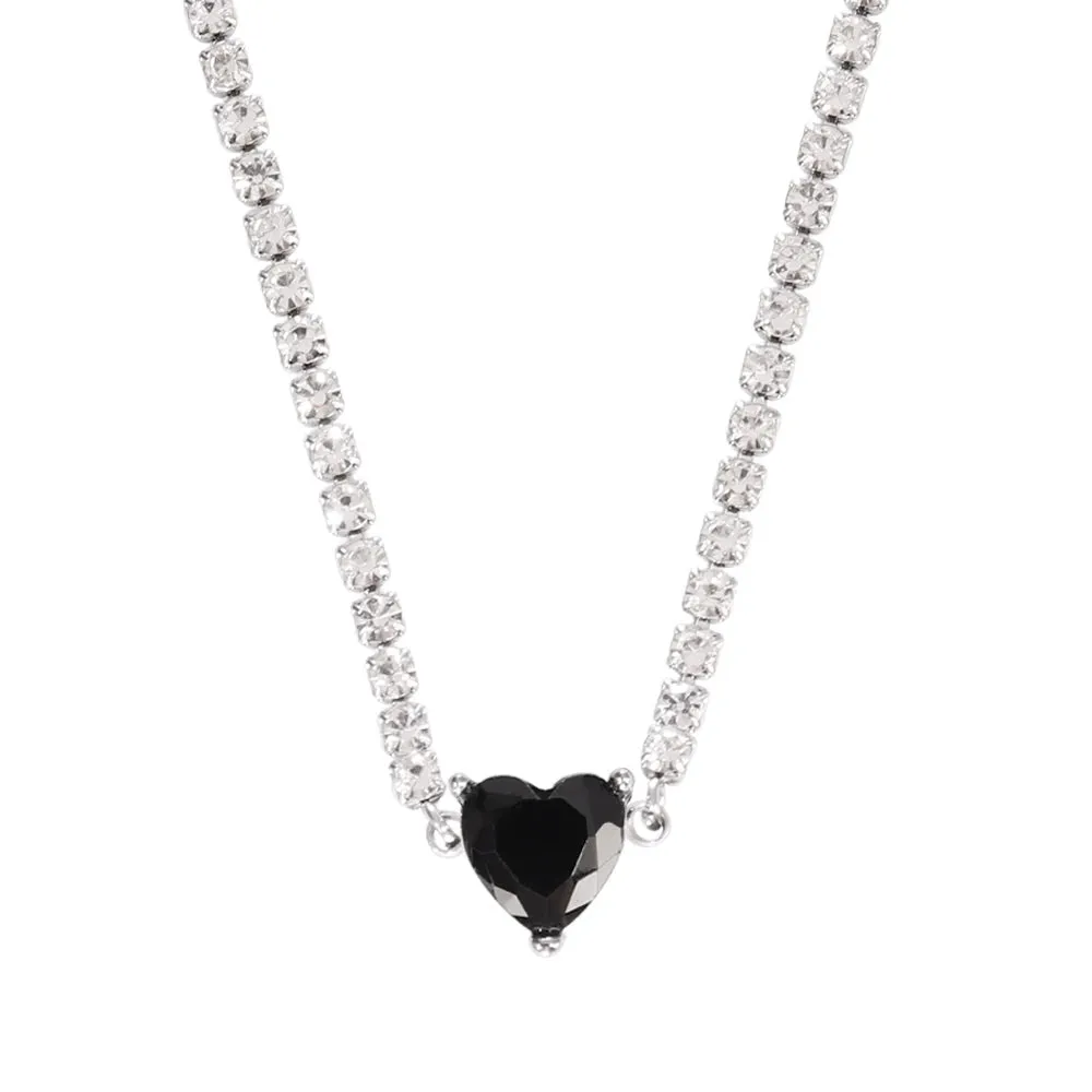 Necklace Tennis Chain Hip Hop Square Pendant Necklace Star Heart Zircon Choker Necklaces For Women Jewelry