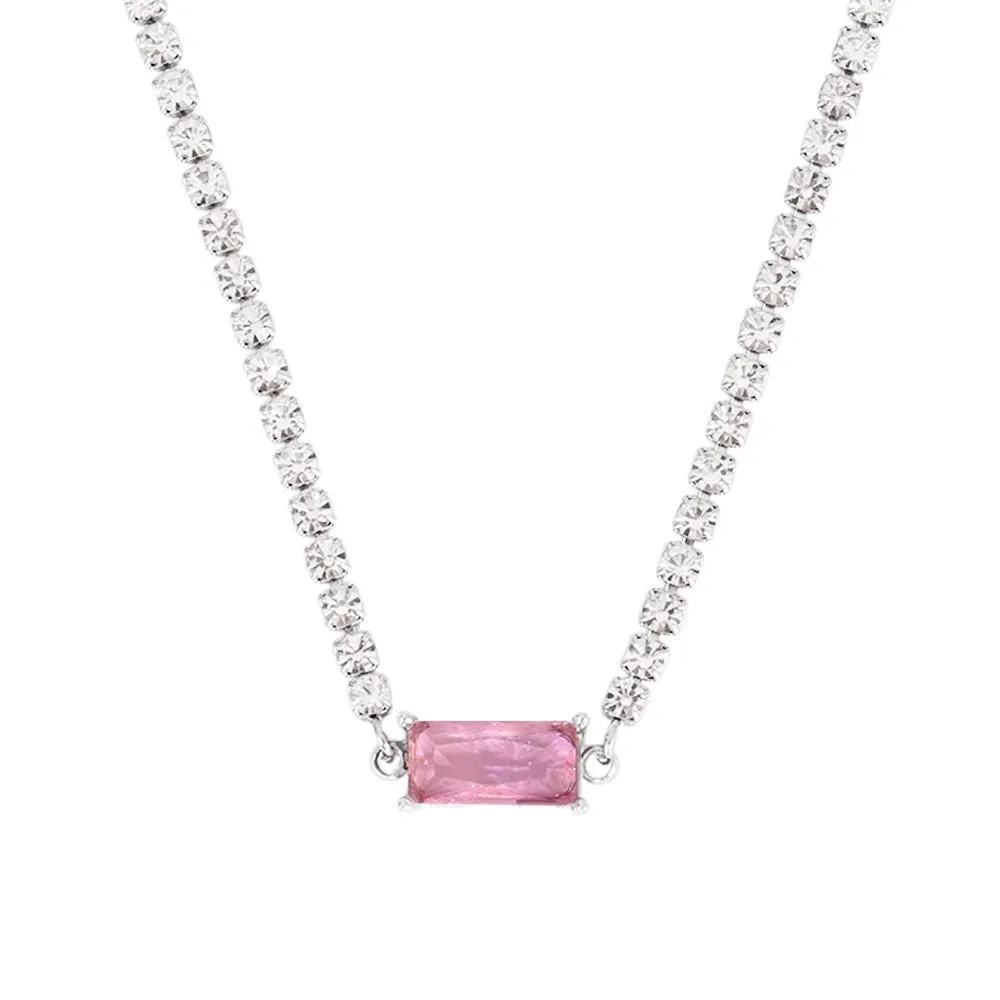 Necklace Tennis Chain Hip Hop Square Pendant Necklace Star Heart Zircon Choker Necklaces For Women Jewelry