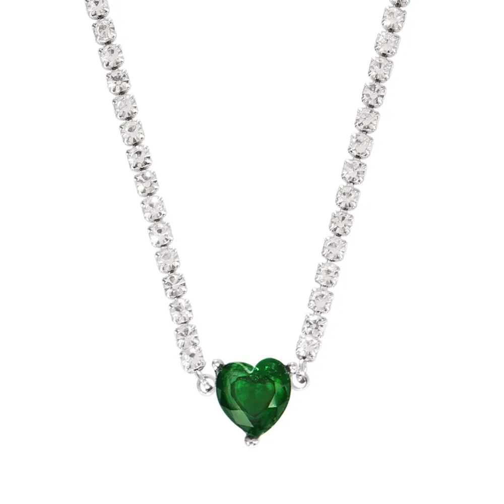 Necklace Tennis Chain Hip Hop Square Pendant Necklace Star Heart Zircon Choker Necklaces For Women Jewelry