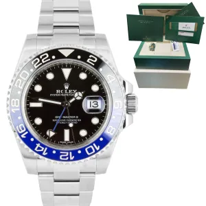 NEW UNWORN 2018 Rolex GMT-Master II Batman Blue Black 40mm Watch 116710 BLNR B P