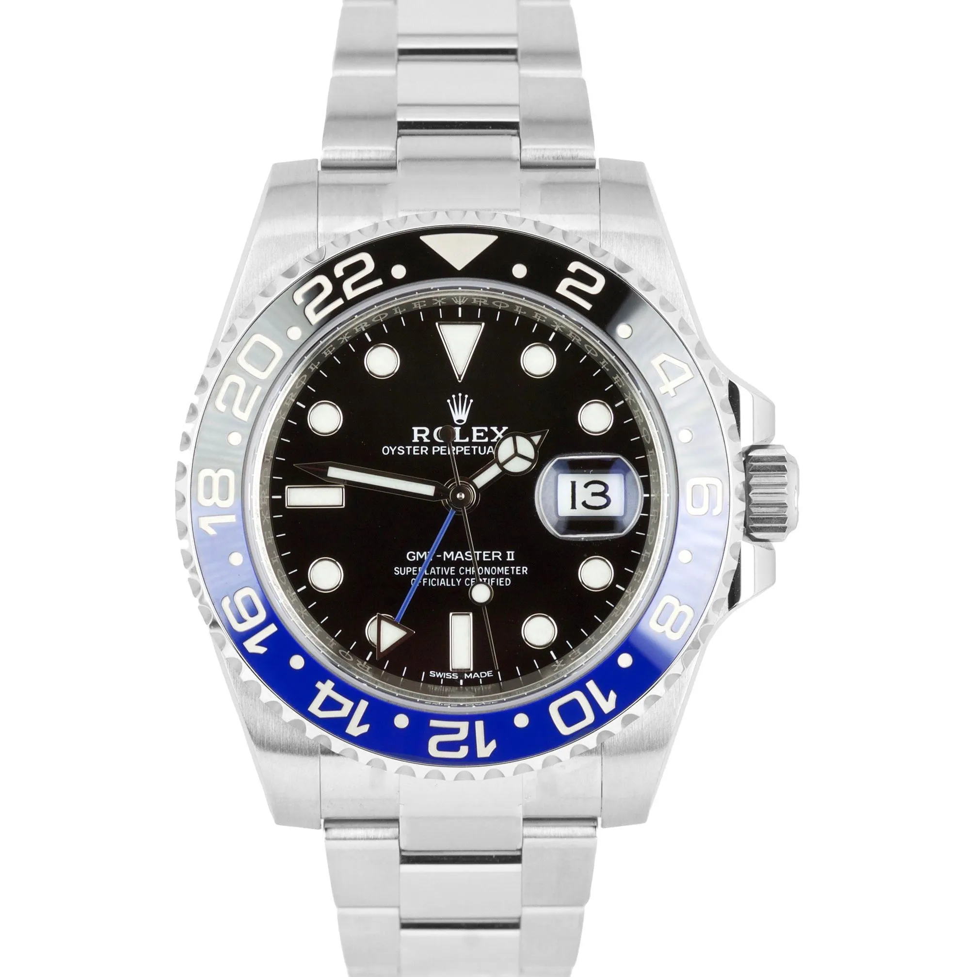 NEW UNWORN 2018 Rolex GMT-Master II Batman Blue Black 40mm Watch 116710 BLNR B P