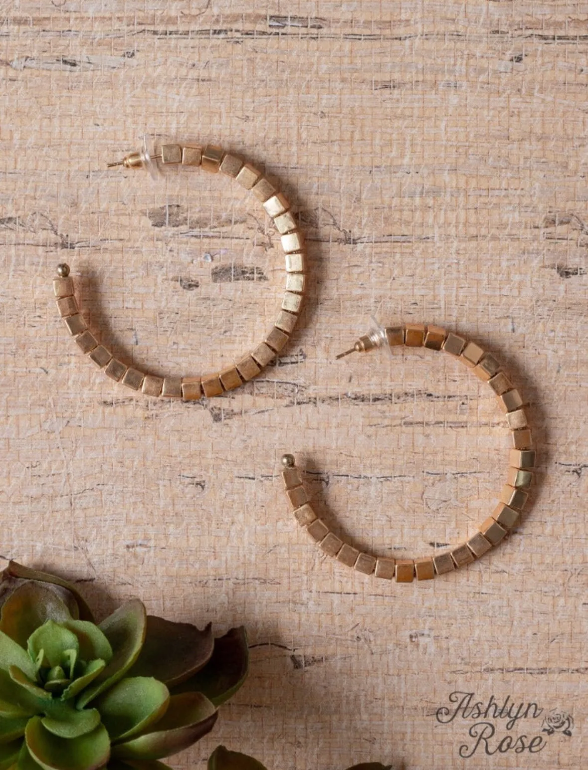 New York Nights Beaded Hoop Earrings | Gold