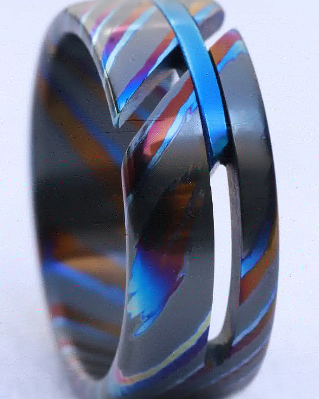 NEW ZRTI HYBRID*** Black Timascus ring 9mm , timascus ring, mokuti ring, colorful ring, hypoallergenic jewelry, Zirconium ring, mokuti ring