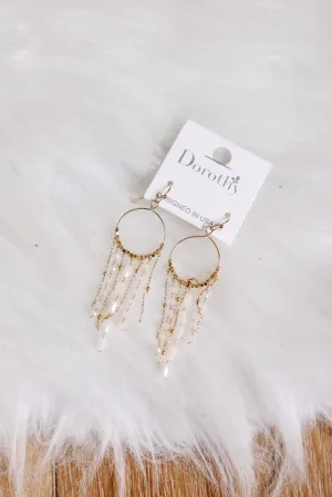 Nia Fringe Earrings - White