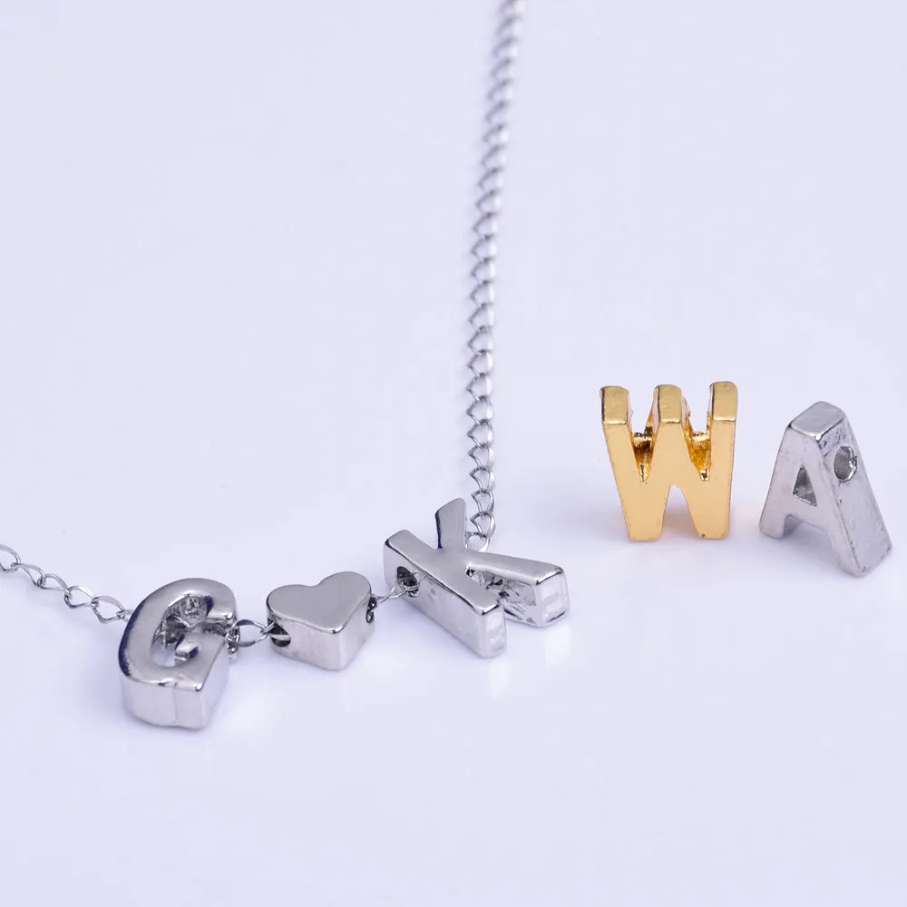 Nickel Alloy Letter Pendant Charm Capital letter Metal letter Finding Letter Initial Pendants for Personalize Necklaces " C " 10*6.5*3.5mm 10pcs