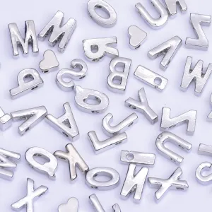 Nickel Alloy Letter Pendant Charm Capital letter Metal letter Finding Letter Initial Pendants for Personalize Necklaces " C " 10*6.5*3.5mm 10pcs