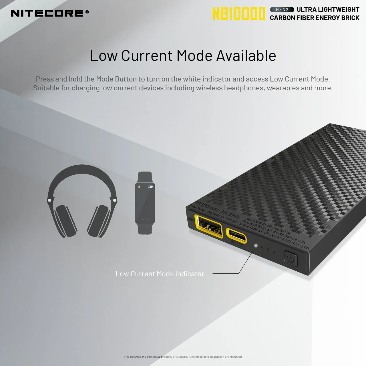 Nitecore NB10000 Gen 2 Quick-Charge USB/USB-C Dual Port 10000mAh Power Bank