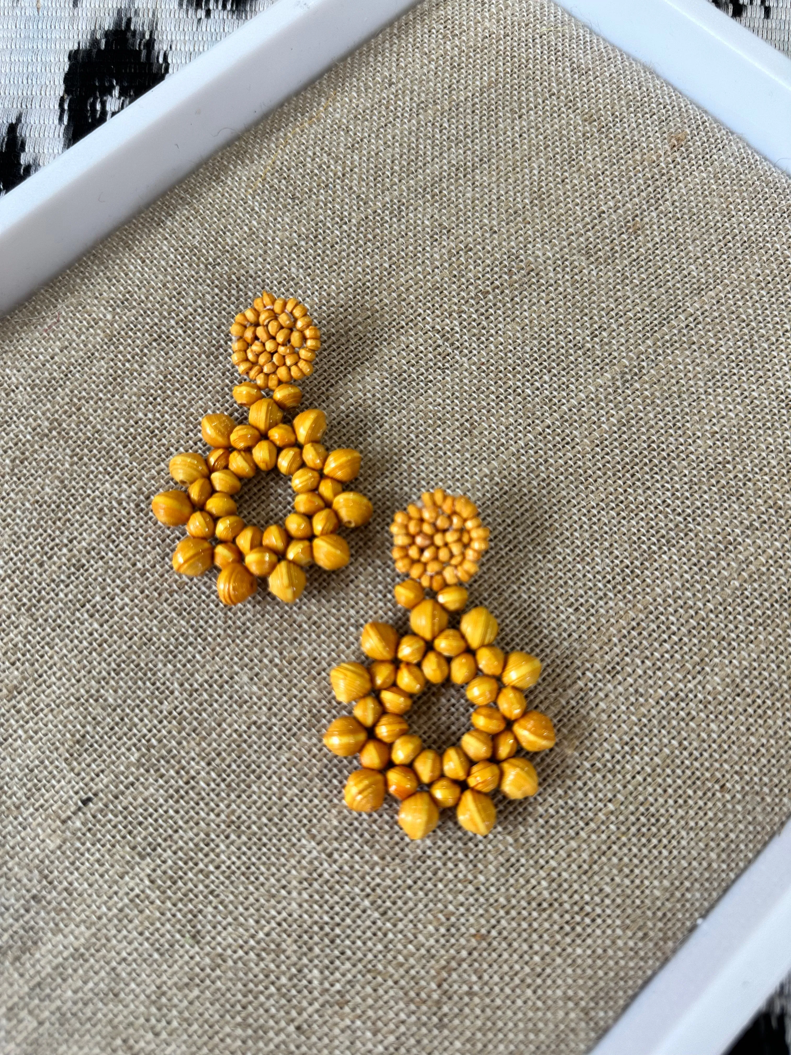 Okwanya Earrings {mustard}