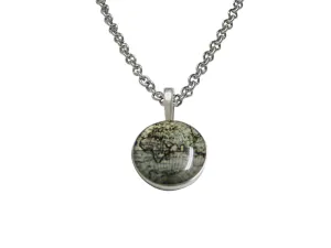 Old Style World Map Pendant Necklace