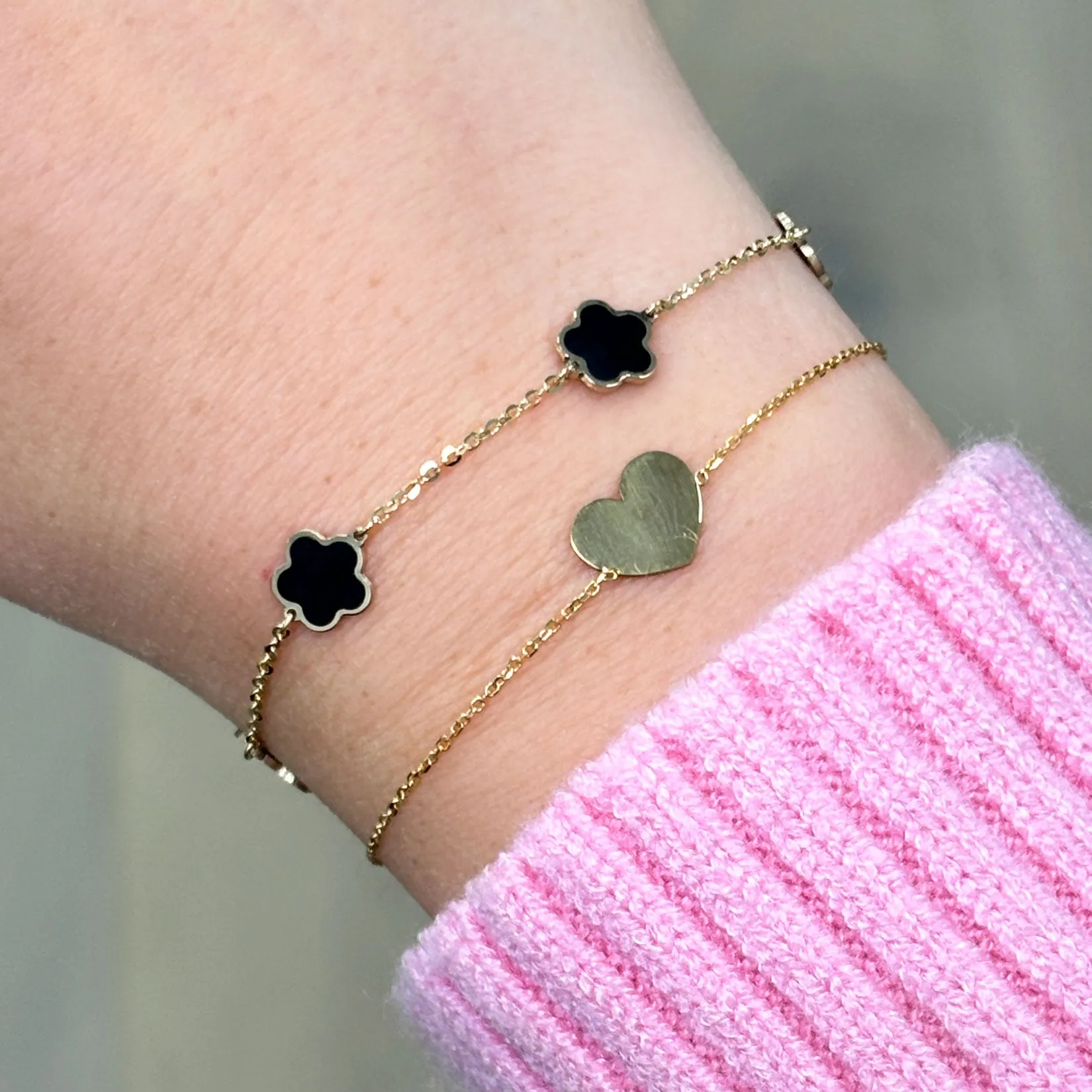 Onyx Flower Bracelet