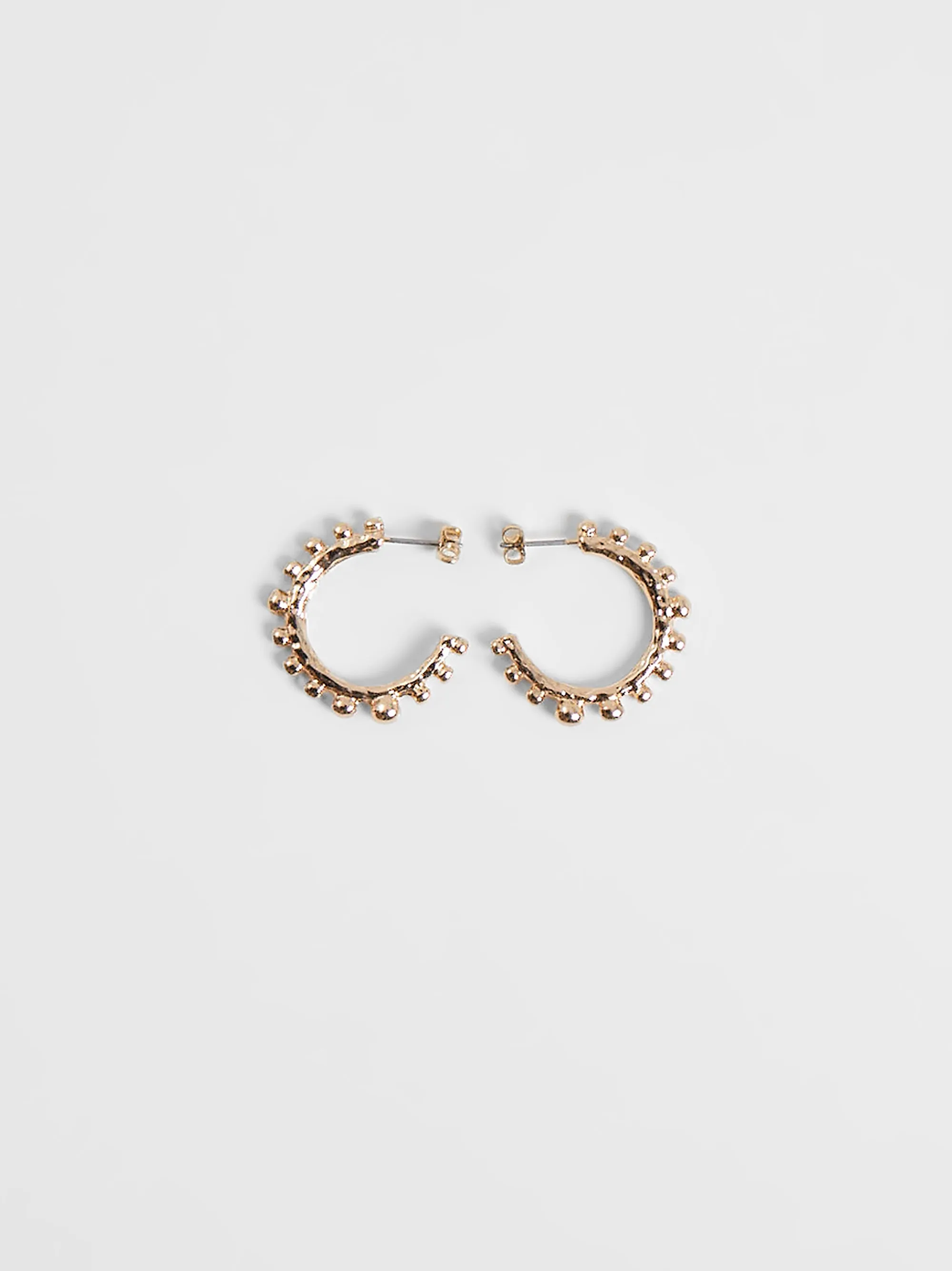 Organic Metal Beaded Hoop Earrings