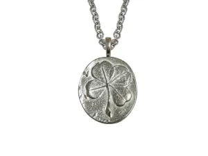 Oval Four Leaf Clover Pendant Necklace