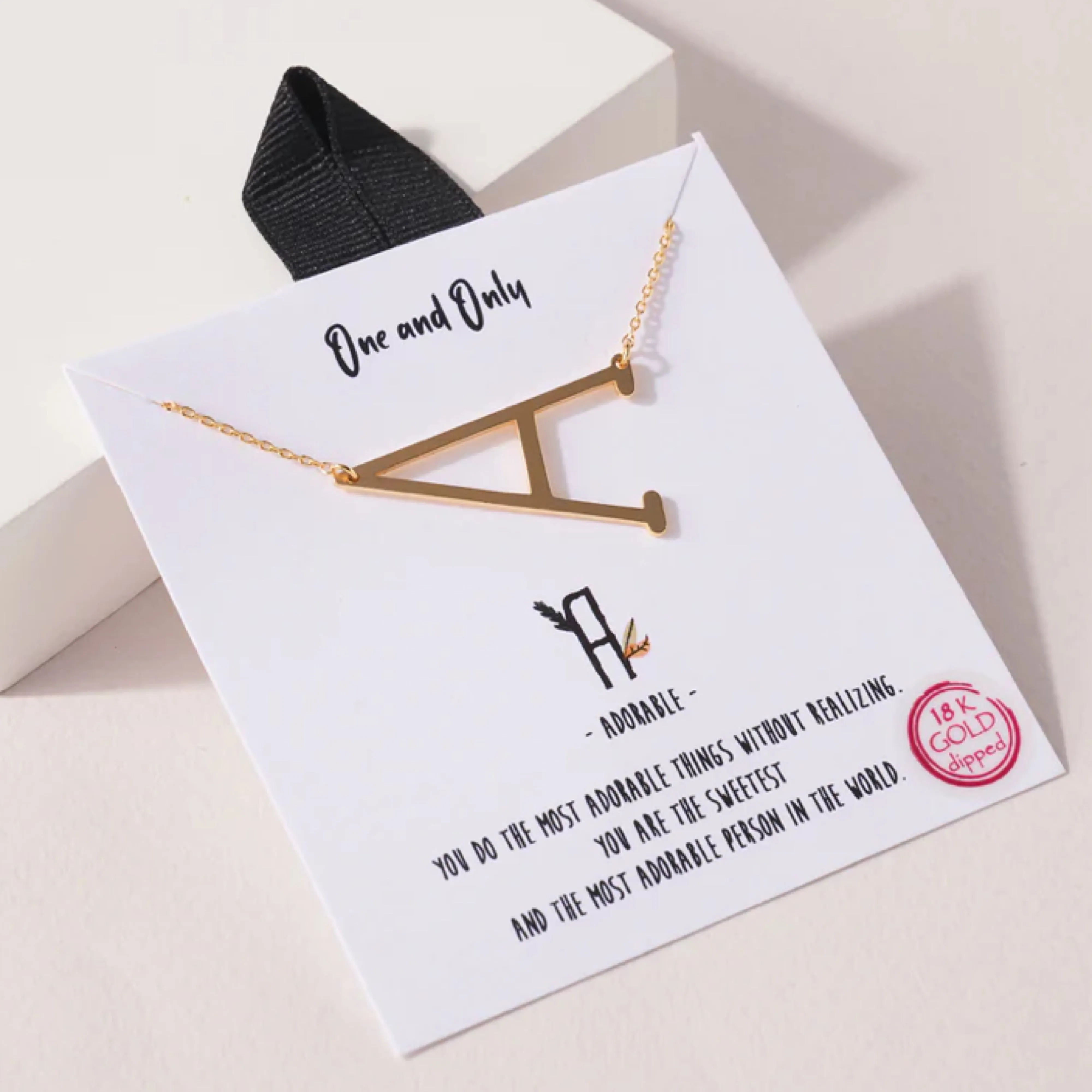 Oversized “A” Initial Pendant