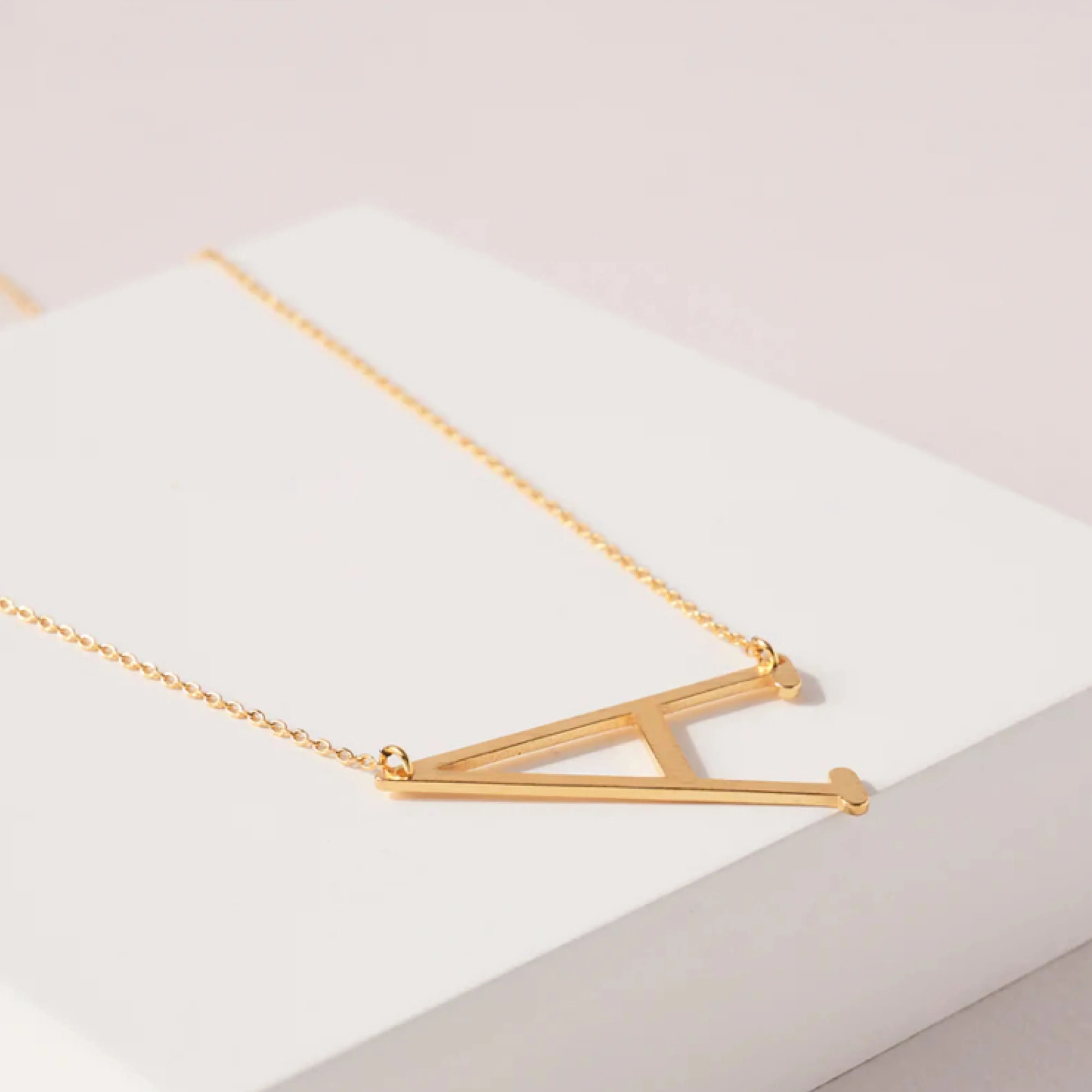 Oversized “A” Initial Pendant