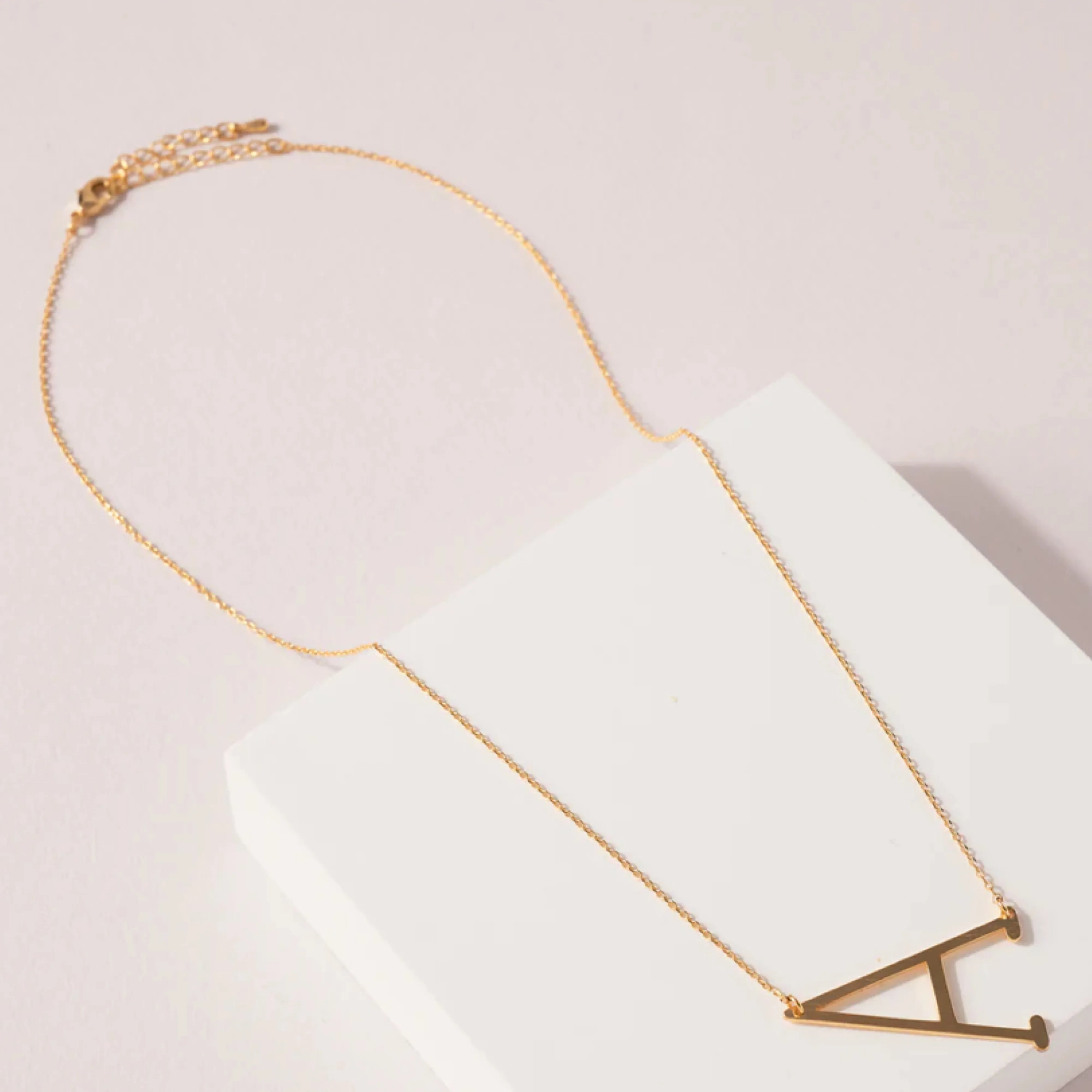 Oversized “A” Initial Pendant