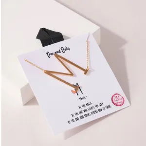 Oversized “M” Initial Pendant